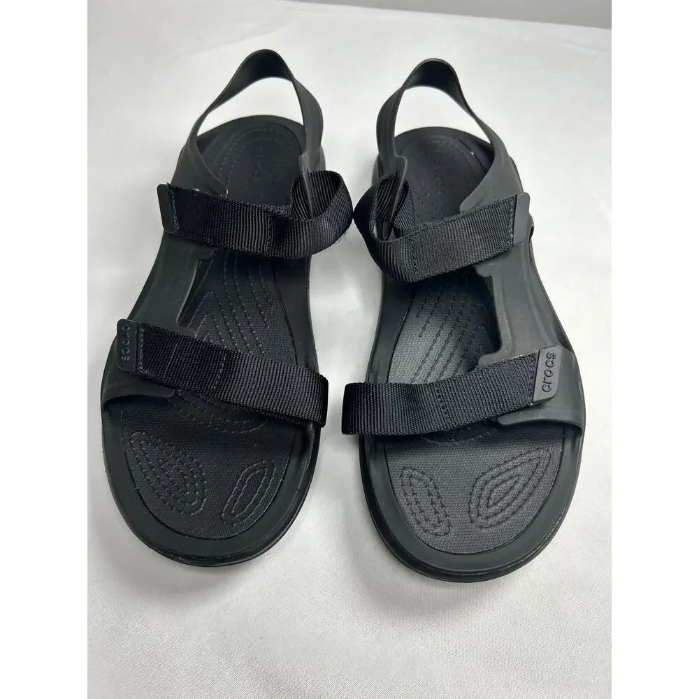 NWOT Crocs Swiftwater Expedition Sandal Shoes Strap  Black Rubber  men Size 11 M